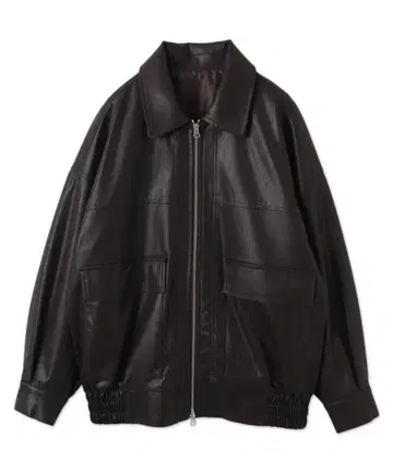 WEGO 빈티지 스타일 PU 플라이트 자켓 합성 피혁 브라운 M 사이즈