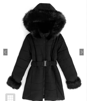 벨트 달린 퍼 다운 코트 kd13