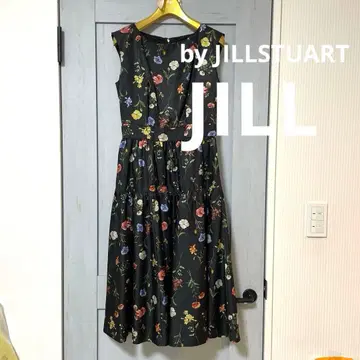 질 바이 질 스튜어트 꽃무늬 슬리브리스 롱 원피스 블랙 보타니컬