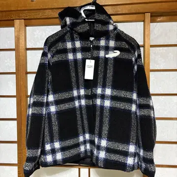 체크 무늬 플리스 자켓 L