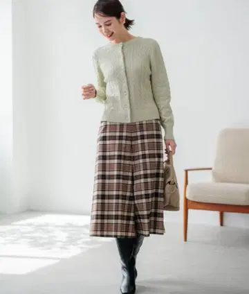 쿠미쿄쿠 울라이크 스트레치 플레어 팬츠