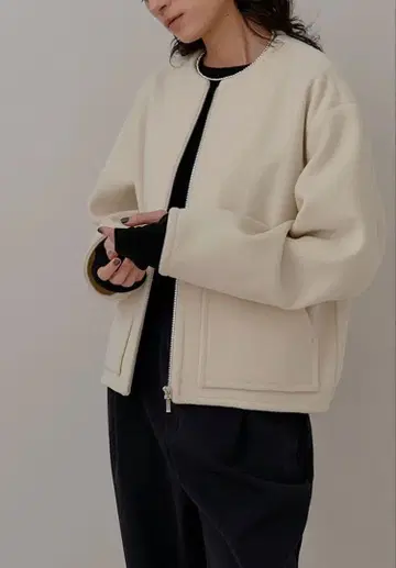 [ STATE OF MIND ] 집업 블루종 아이보리 M