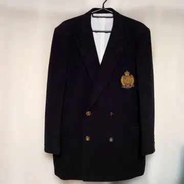 레트로 더블 브레스트 테일러드 자켓 다크 네이비