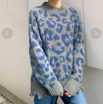 EMODA 레오파드 무늬 니트 그레이 FREE 사이즈