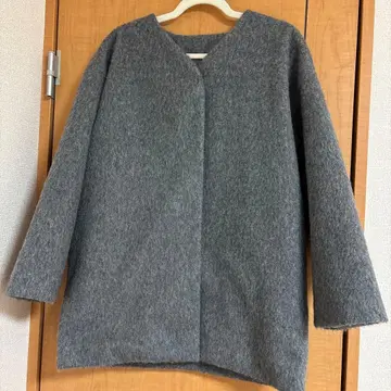 그레이 울풍 롱 코트 새상품급