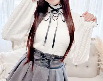 MA*RS 원톤 하트 파낸 골지 상의