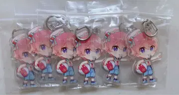스토푸리 아크릴 키홀더 (딸기 마린 ver./사토미) 6개 세트