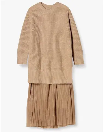 Mila Owen 베이지 니트&샤샤 스커트 원피스