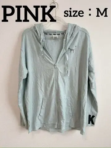PINK 풀 지퍼 후디 민트 그린 M 사이즈