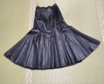 가죽 플레어 스커트