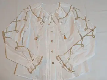 AngelicPretty 브로드 부착 긴팔 블라우스 화이트