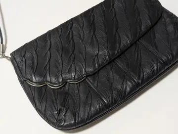 블랙 가죽 파티 숄더백