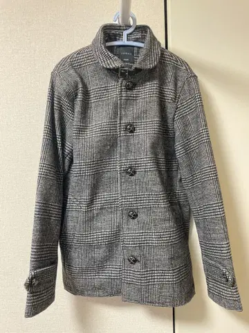 새상품급 체크 무늬 체스터 코트 사이즈 M