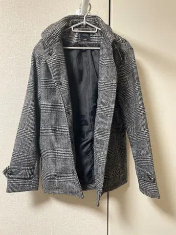 새상품급 체크 무늬 체스터 코트 사이즈 M