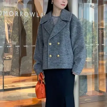 투모로우랜드 맥피 시프 파일 숏 피코트 골드 버튼