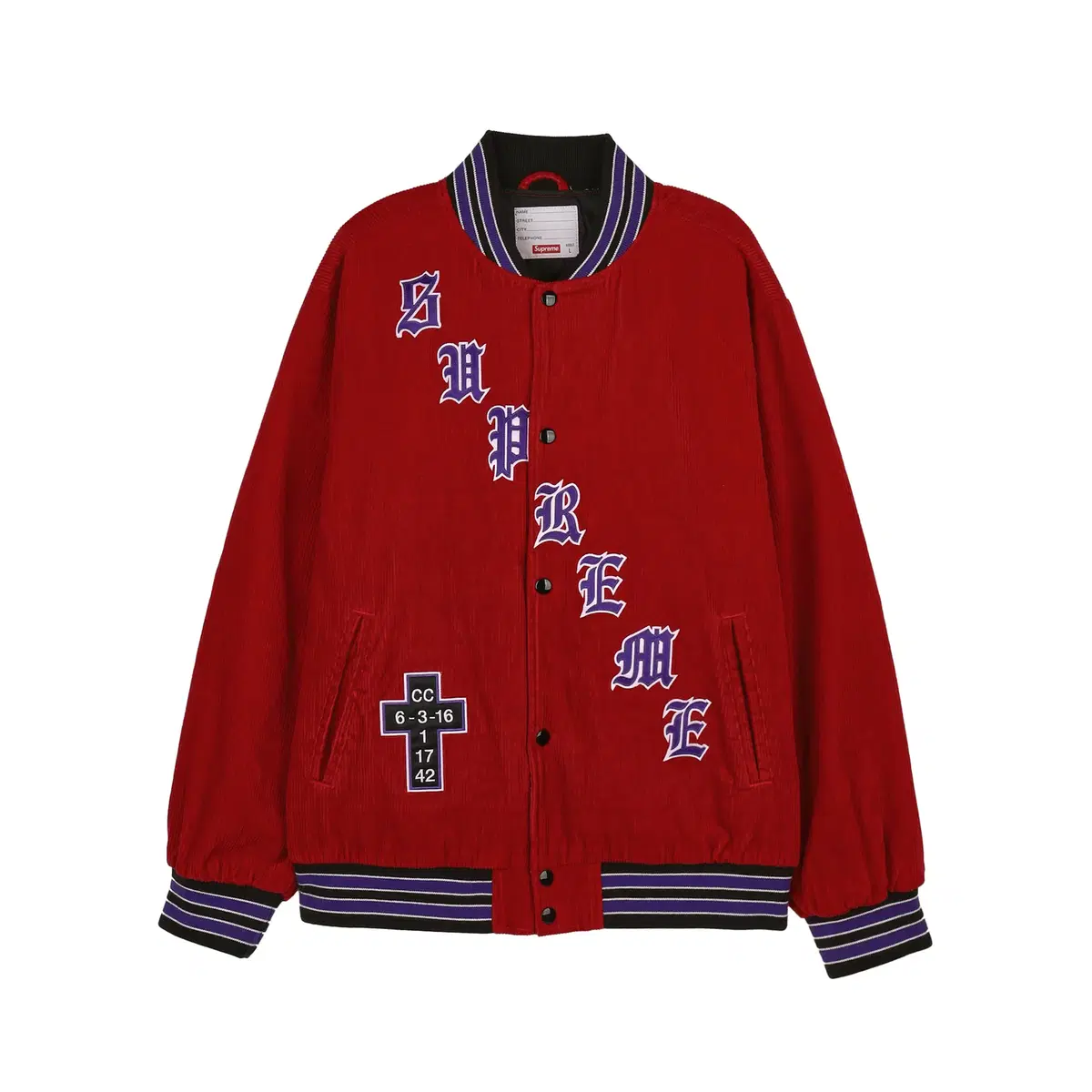 Corduroy Jacket Supreme Twill Old English Varsity Jacket SUPREME