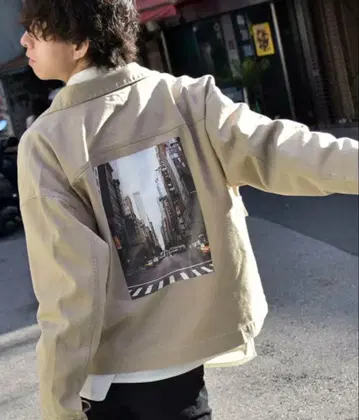 새상품급 ZIP FIVE 백 포토 프린트 코튼 데님 G