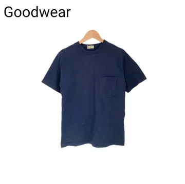 Goodwear 미국제 아메카지 가슴 포켓 무지 면 T셔츠 S