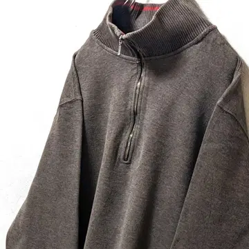 갭 GAP 무지 하프 지퍼 맨투맨 트레이닝복 브라운 L 구제 의류