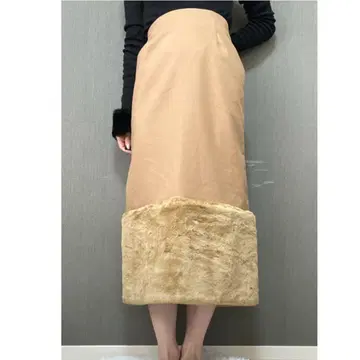 UN-SOPHIE 앙소피 롱 스커트 퍼 절개 도킹 타이트