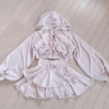 LIZ LISA [ 리본 후드티 셋업 ] 핑크