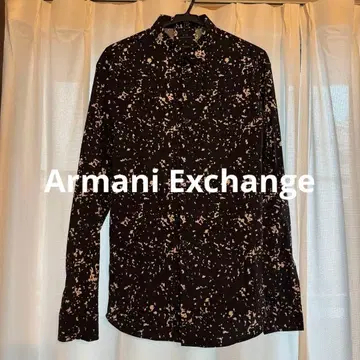 Armani Exchange 긴팔 셔츠 M 블랙 화이트 무늬 클리닝 완료