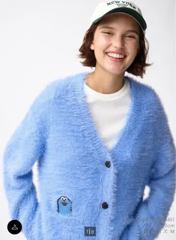 GU 퍼펫 스 오버 사이즈 가디건 블루 L 사이즈