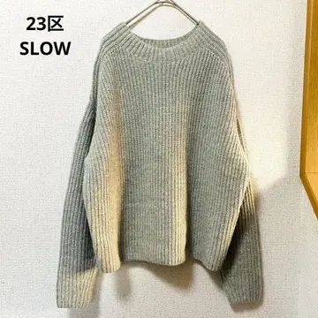 23구 SLOW 울 나일론 니트 라이트 그레이 긴팔 38