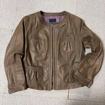 투모로우랜드 가죽 자켓 브라운
