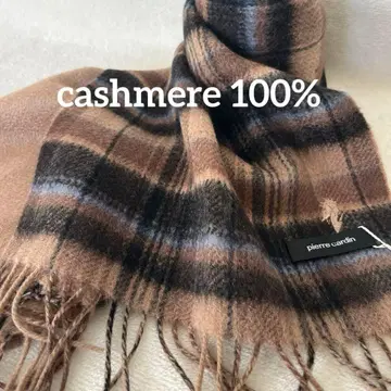 미사용품 캐시미어 100% 피에르 가르뎅 머플러 체크