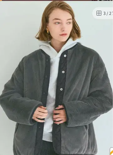 새상품 coca 코카 M 리버서블 퀼팅 블루종 차콜