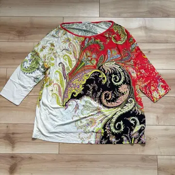 빅 사이즈 ETRO 에트로 페이즐리 무늬 스트레치 상의 44