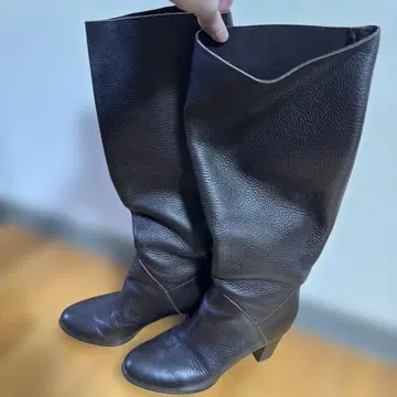 세르지오로시 Sergiorossi 다크 브라운 가죽 롱 부츠