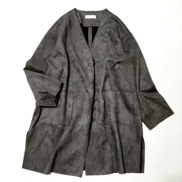 셰리 아일랜드 노카라 자켓 페이크 스웨이드 그레이 M