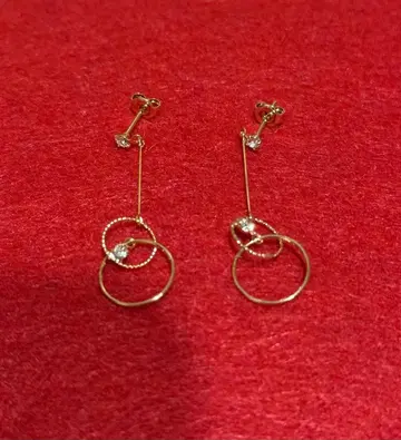 골드 후프 귀걸이 큐빅 지르코니아