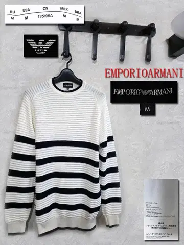 EMPORIO ARMANI 스트라이프 니트 스웨터 M