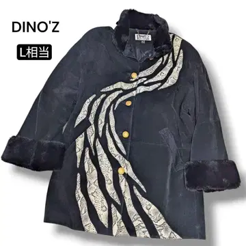 DINO'Z 천연 가죽 스웨이드 롱 코트 L 상당