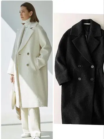 띠어리 럭스 트위드 코트 미사용 블랙