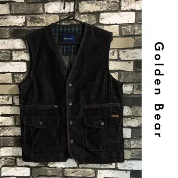 [고품질] 골든베어 코듀로이 베스트 블랙 남성용 골프