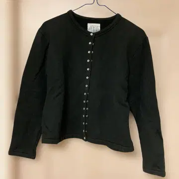 agnis b. 블랙 버튼 가디건