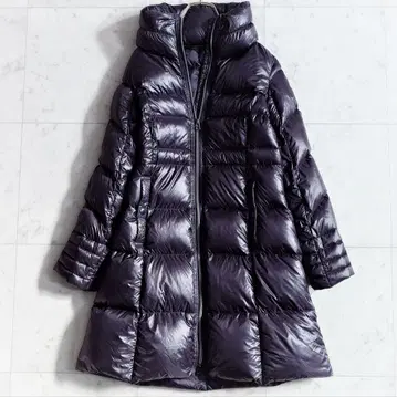 새상품급 아나이 ANAYI 스탠드 카라 라이트 다운 코트 차콜 그레이