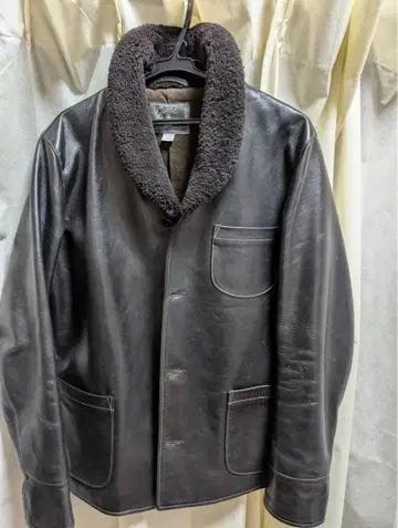 ORGUEIL 오르게이유 보아 가죽 자켓 size 40 블랙