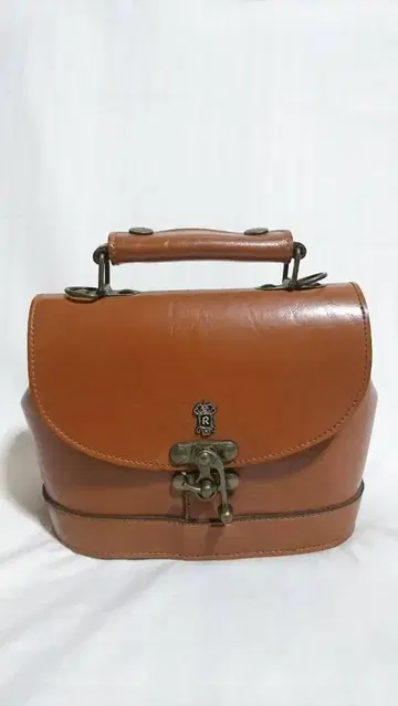 레트로 천연 가죽 핸드백 R PRINCESS 브라운