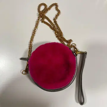 로즈버드 무스탕 숄더백 핑크