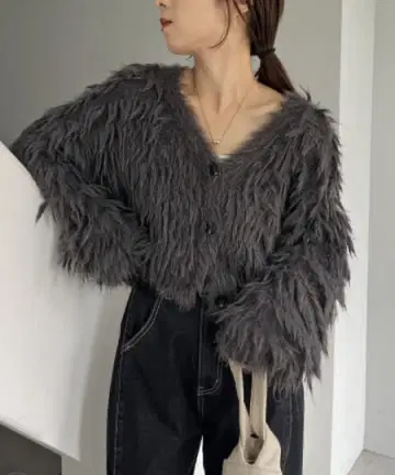 CAPRICIEUX LE'MAGE 프린지 V 가디건