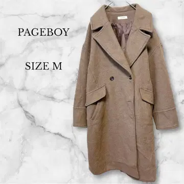 페이지 보이 체스터 코트 롱 기장 브라운 캐주얼 깔끔한 M