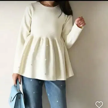 펄 페플럼 다이버 니트 neige