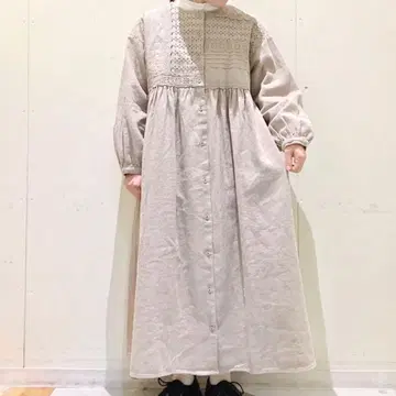 사만사 모스모스 레이스 패치워크 원피스 (모카)