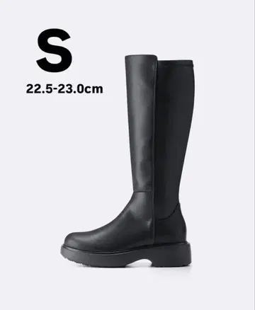 [ GU ] 울트라 스트레치 콤비네이션 롱 부츠+E S 사이즈 블랙
