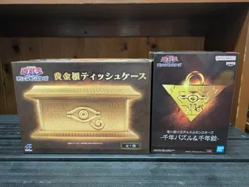 유희왕 듀얼몬스터즈 황금함 티슈 케이스 & 천년 퍼즐 피규어